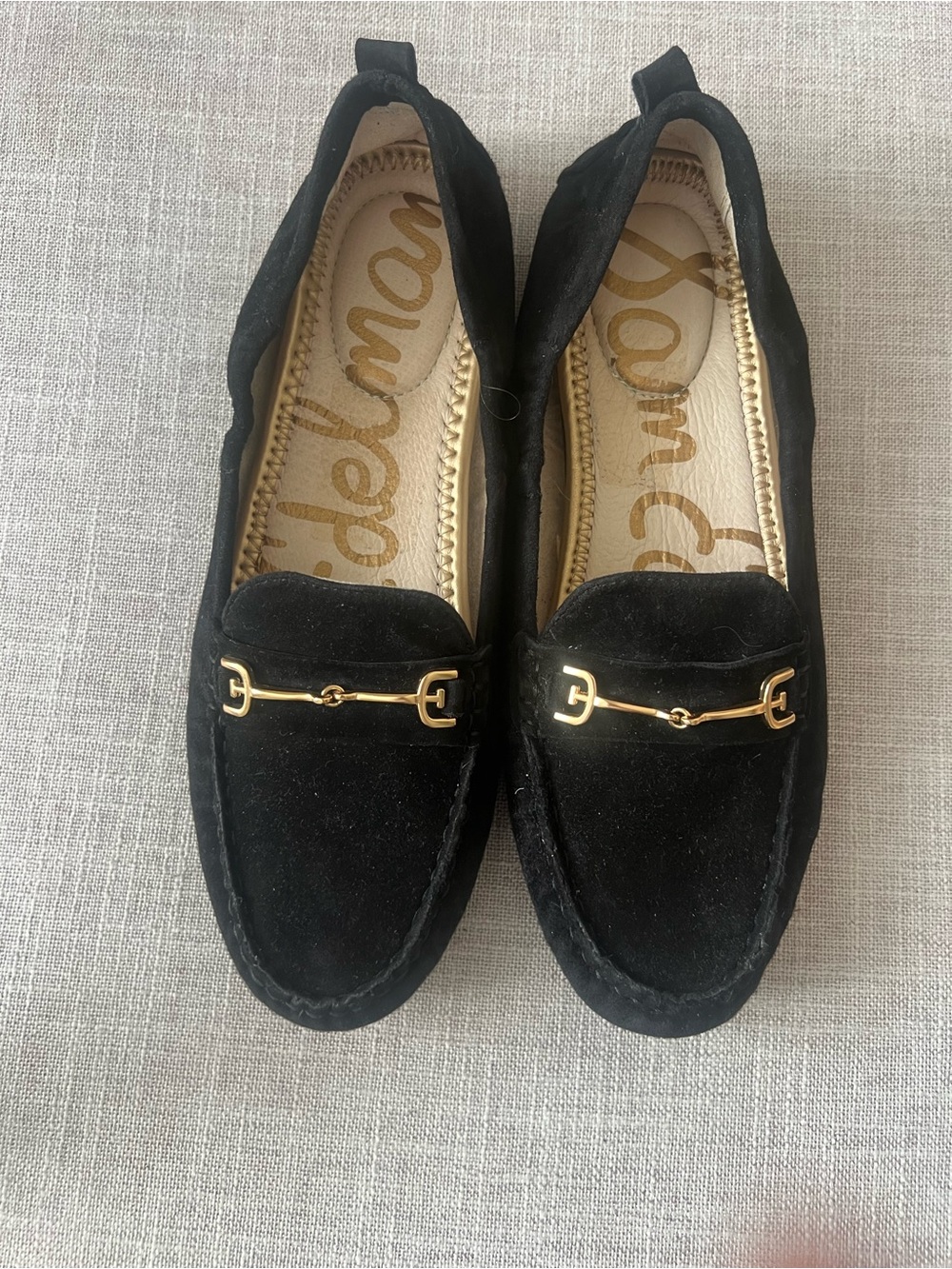 Sam Edelman Black Suede Loafers, women’s 7, office casual, dressy quiet luxury